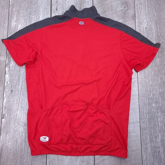 Sugoi Neo 1/4 Zip Cycling Running Jersey Mens Medium Red Short Sleeve Stretch - Picture 2 of 6